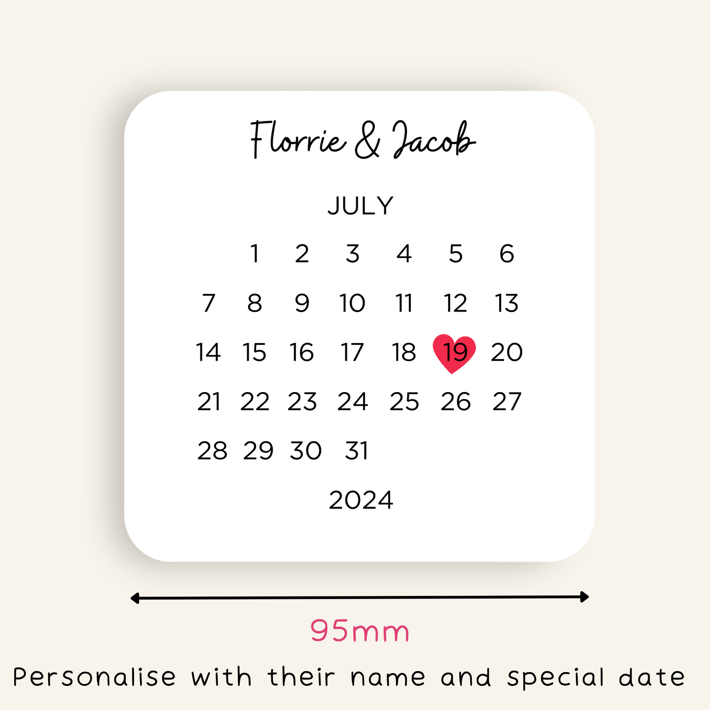 Personalised Special Date Coaster