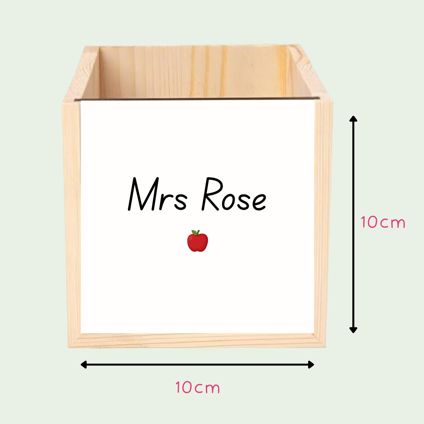 Personalised Teacher Pencil Pot - Name & Apple