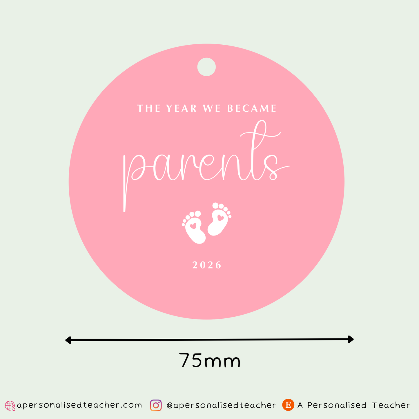 Personalised The Year We Became Parents Christmas Decoration