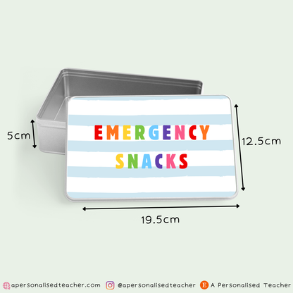 Personalised Emergency Snack Tin – Custom Snack Storage Box