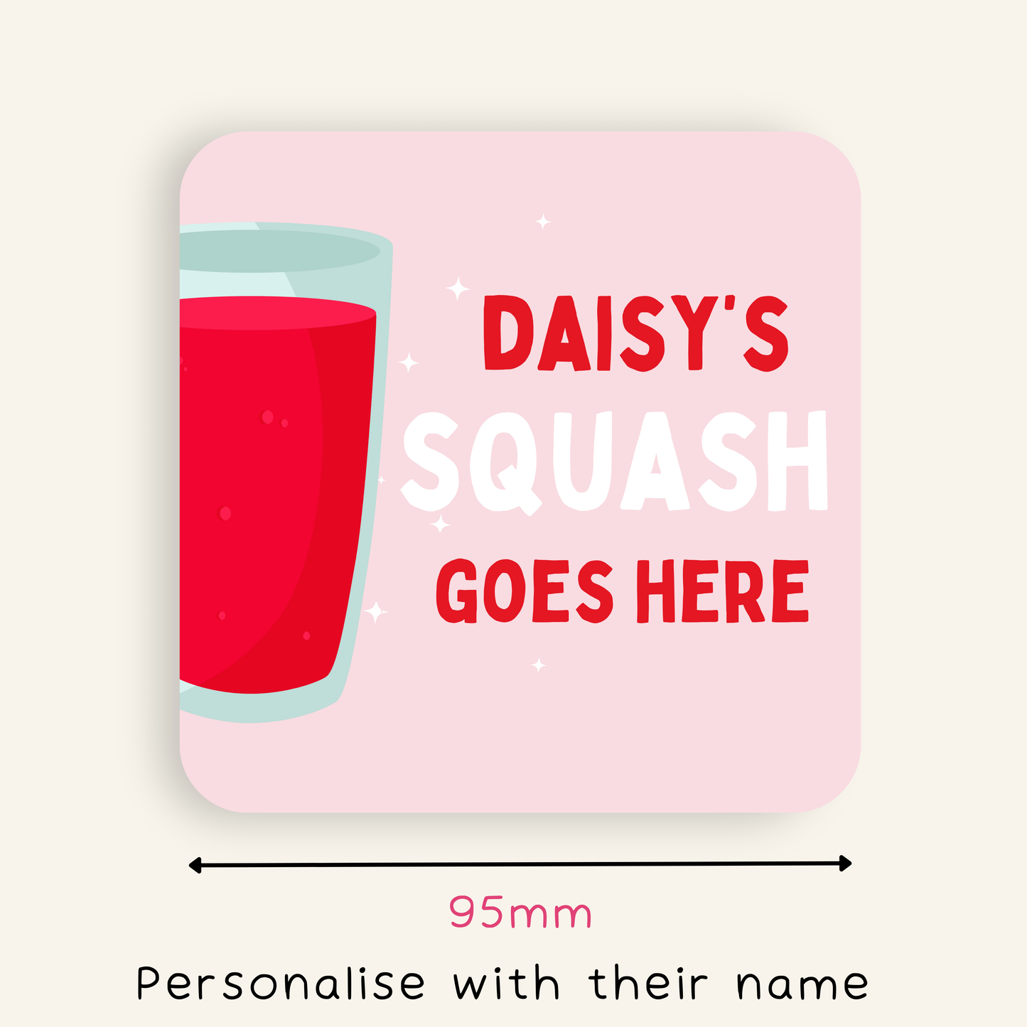 Personalised Squash Goes Here Coaster