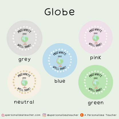 Personalised Geography Teacher Stickers