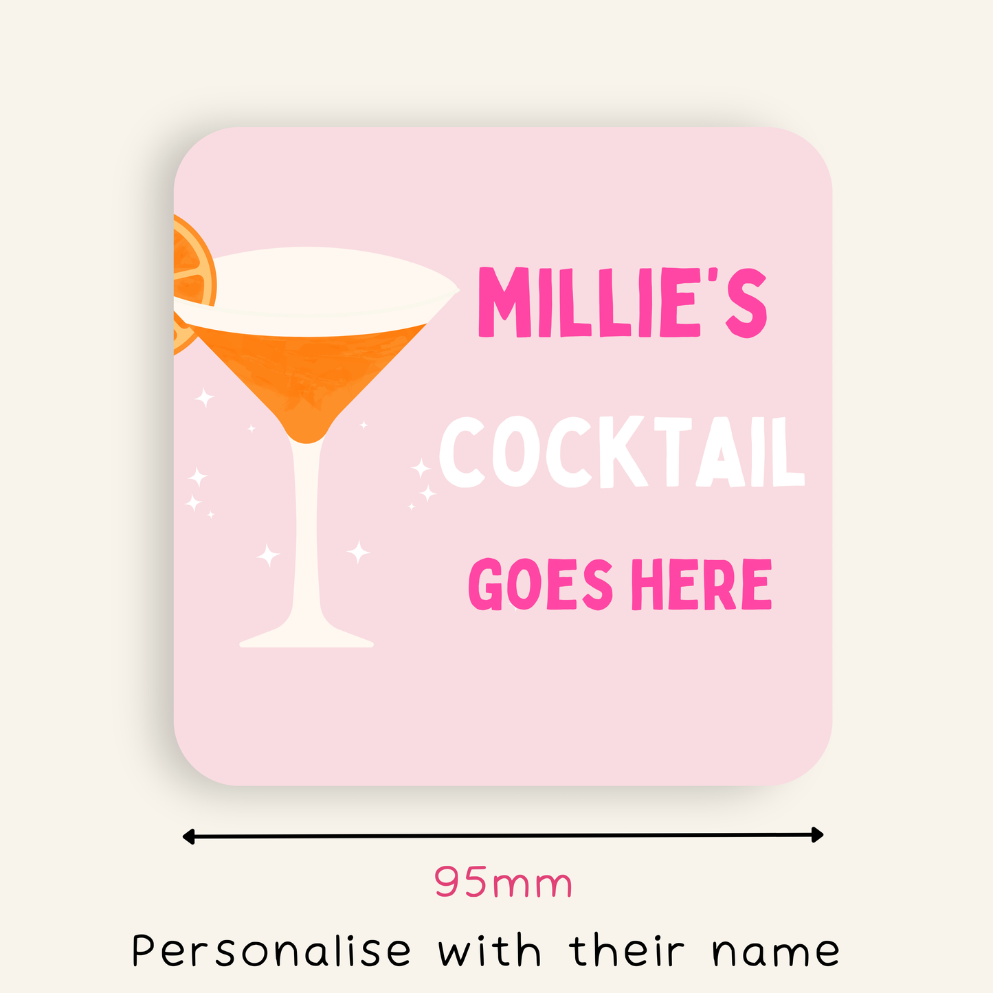 Personalised Cocktail Goes Here Coaster