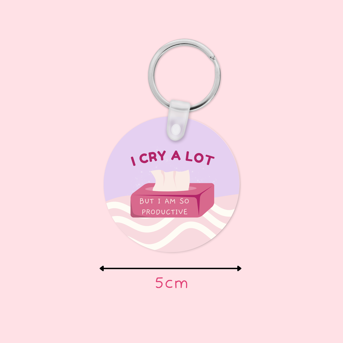 Taylor Swift Inspired I Cry a Lot but I am So Productive Keyring