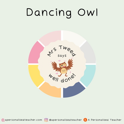 Personalised Dancing Animal Teacher Stickers