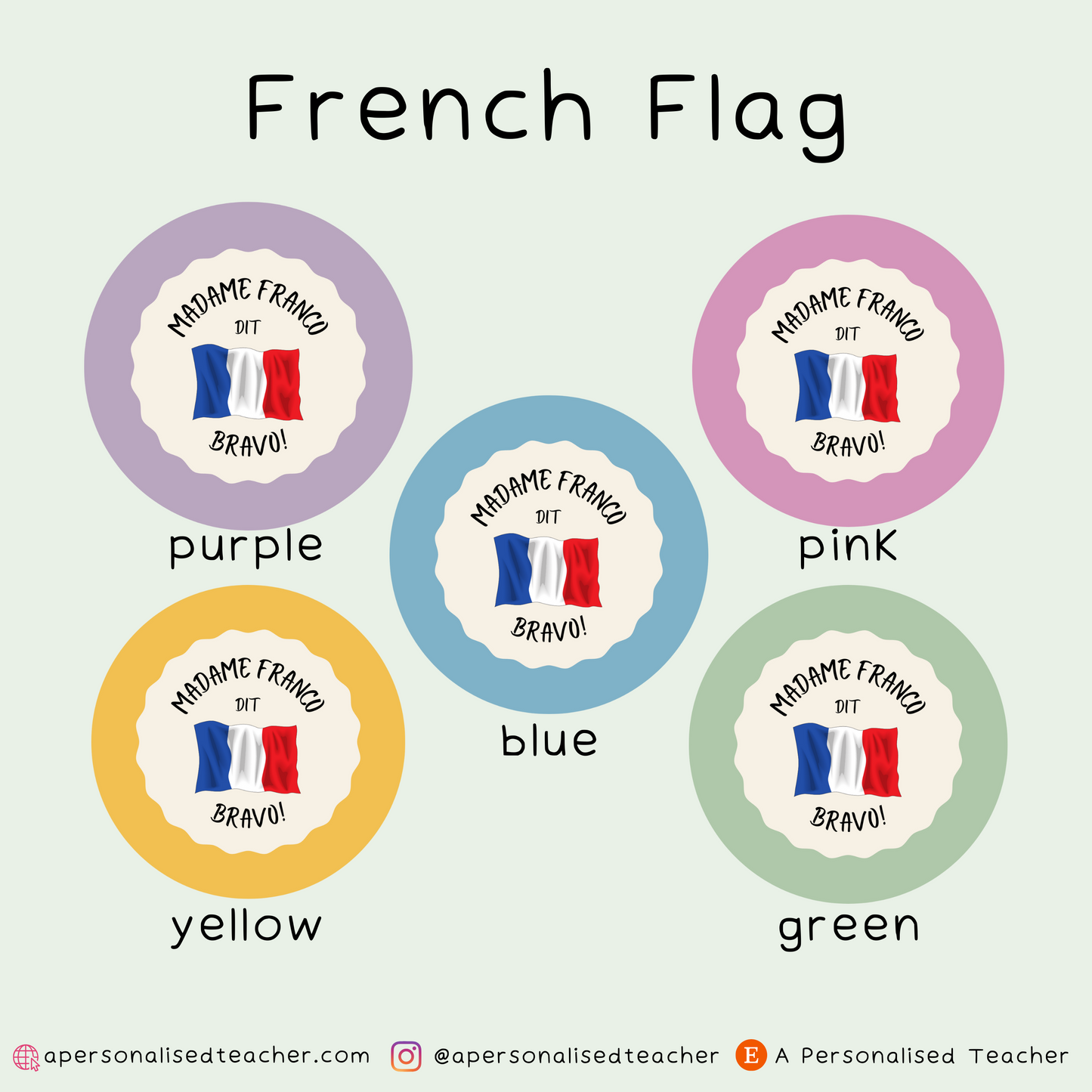 Personalised French Teacher Stickers