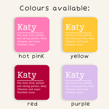 Personalised Name Definition Coaster