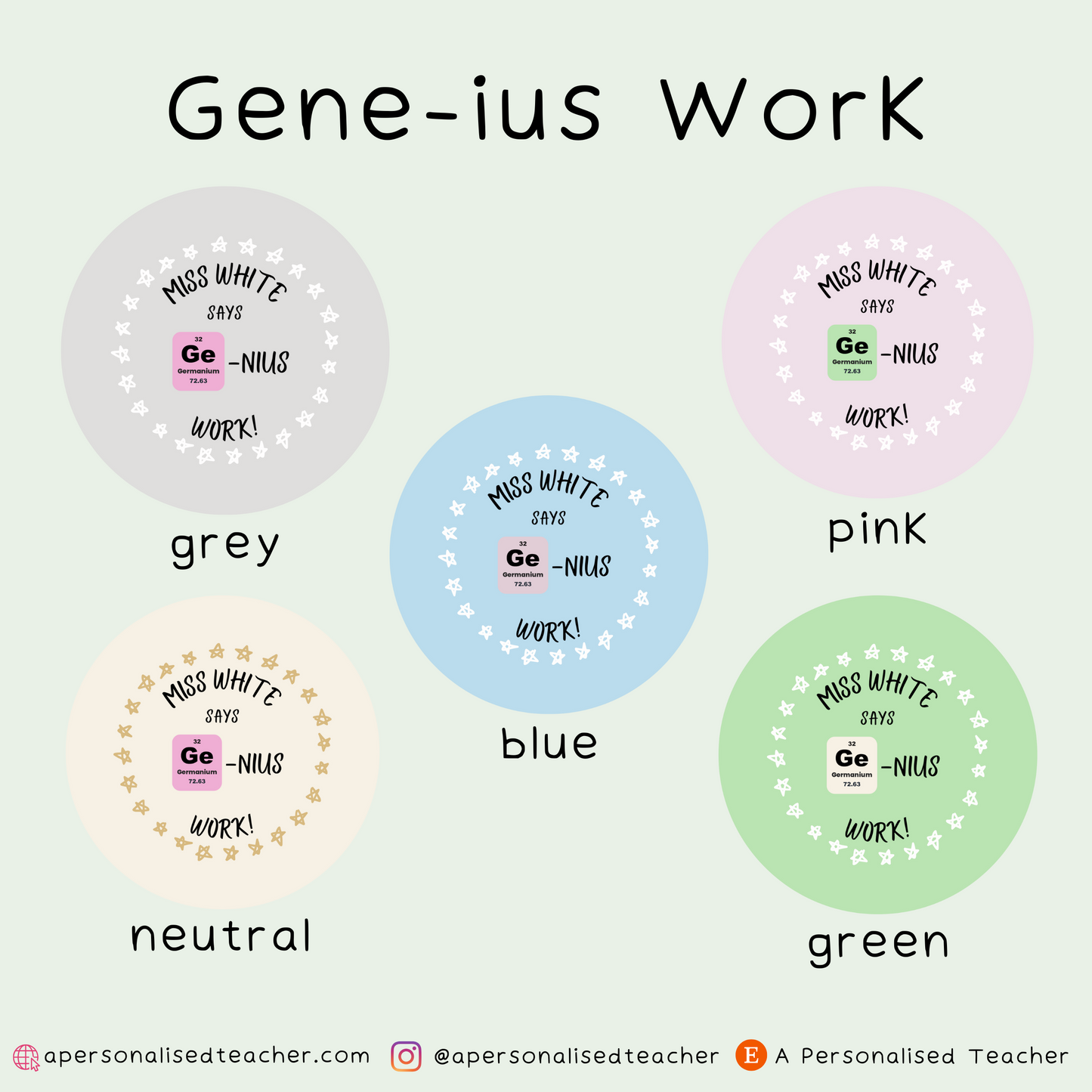 Personalised Science Teacher Stickers