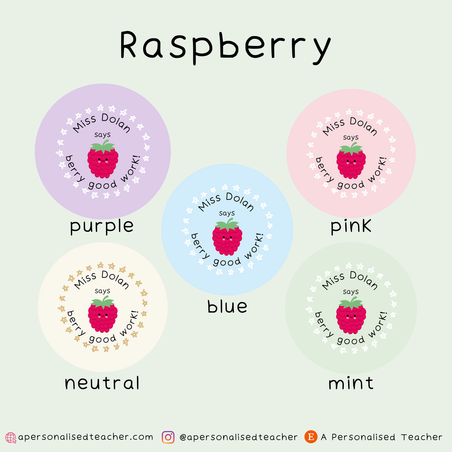 Personalised Fruit Pun Teacher Stickers