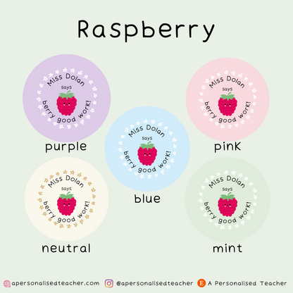 Personalised Fruit Pun Teacher Stickers