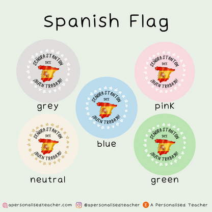 Personalised Spanish Teacher Stickers
