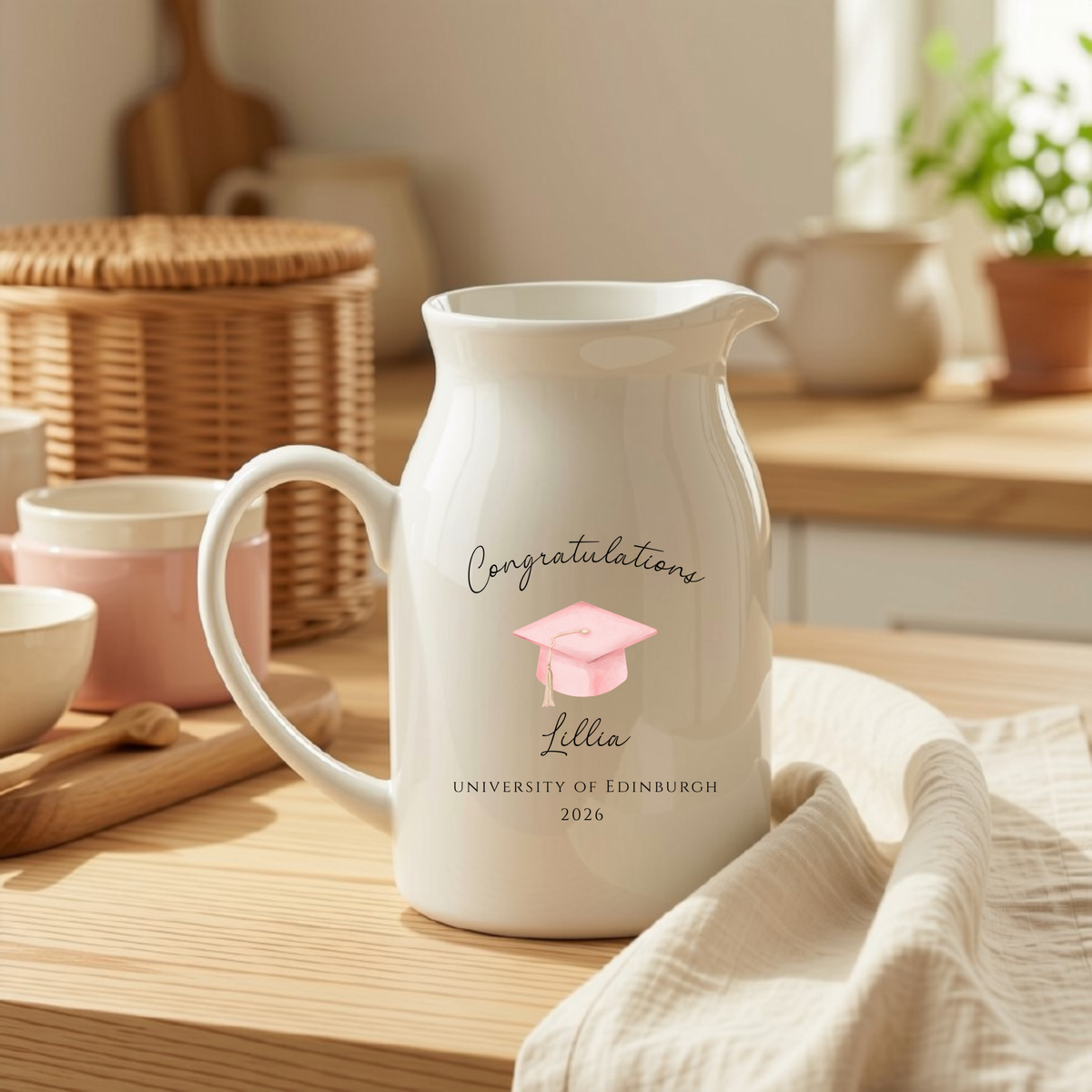 Personalised Graduation Vase – Name, University & Year
