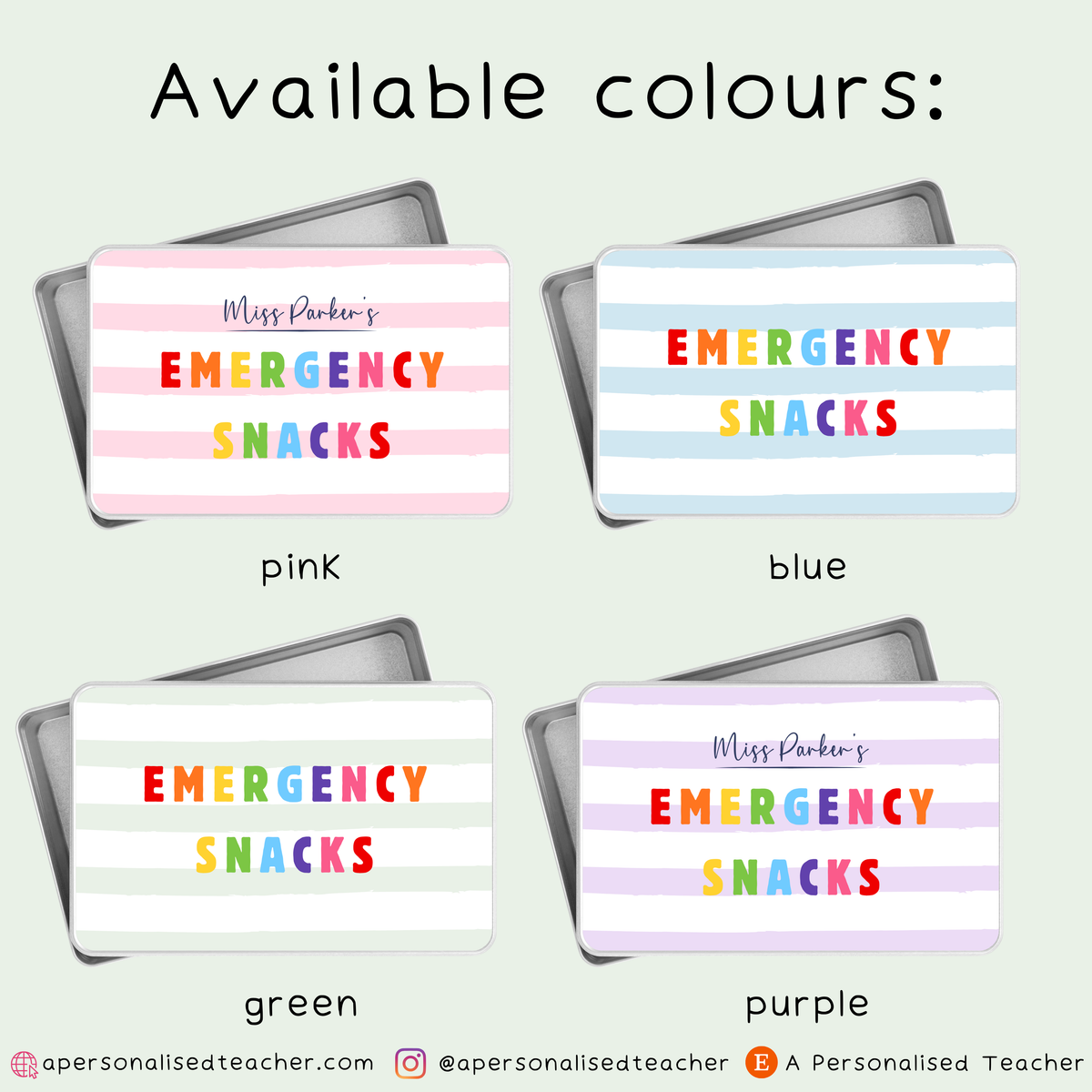 Personalised Emergency Snack Tin – Custom Snack Storage Box