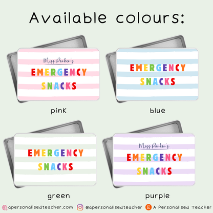Personalised Emergency Snack Tin – Custom Snack Storage Box