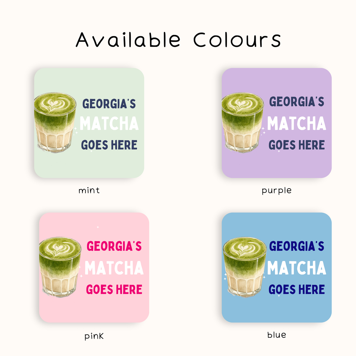 Personalised Matcha Goes Here Coaster