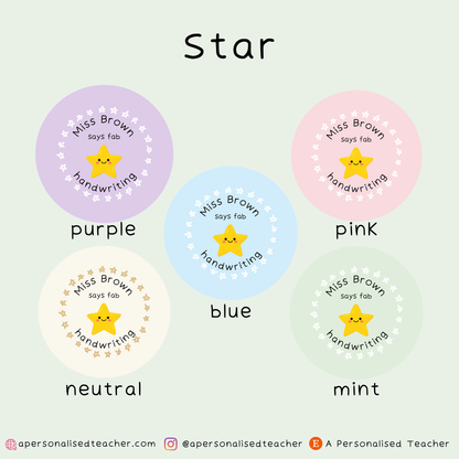 Personalised Fab Handwriting Teacher Stickers