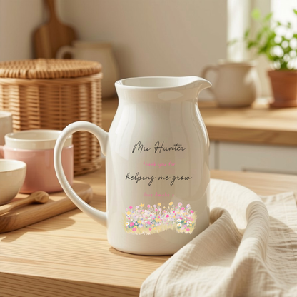 Personalised Teacher Vase – Thank You for Helping Me Grow