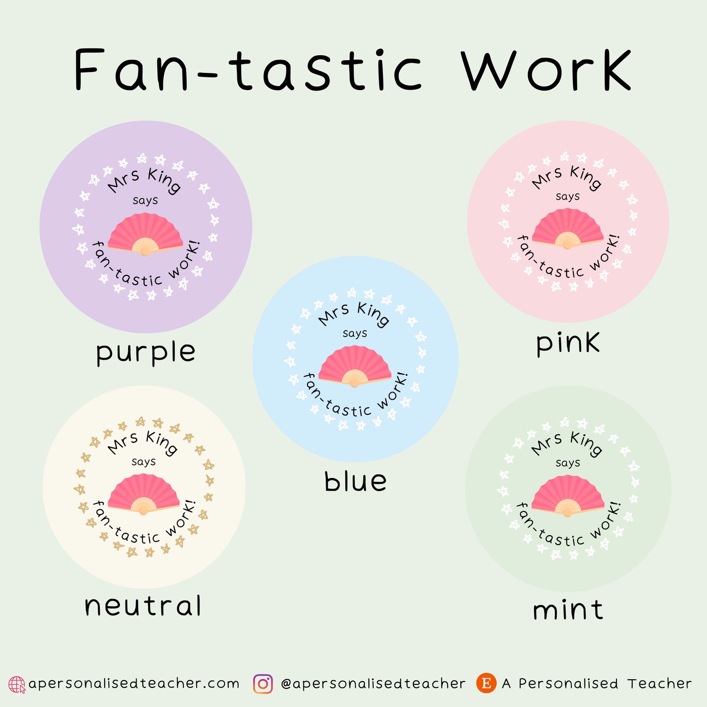 Personalised Punny Teacher Stickers