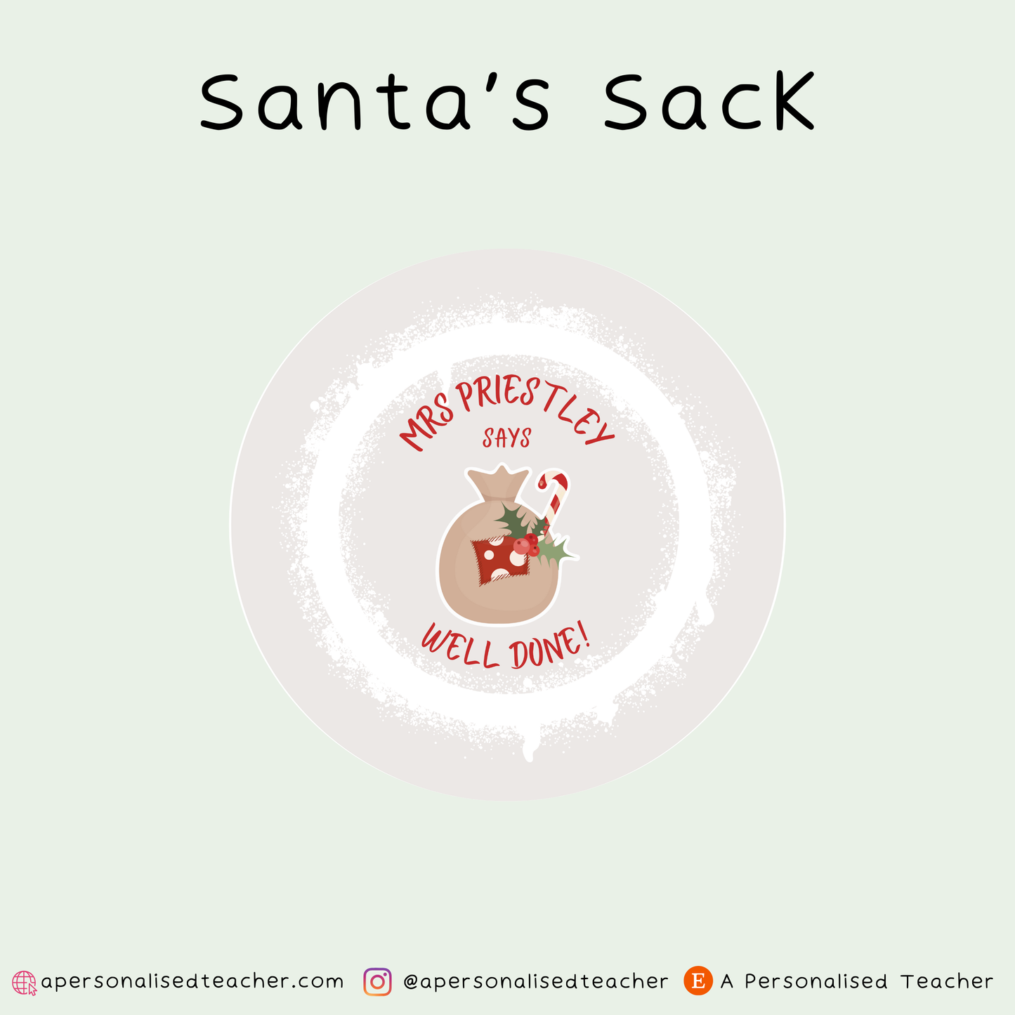 Personalised Christmas Teacher Stickers