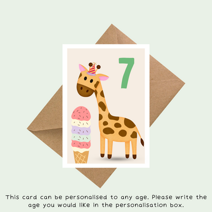 Giraffe Children's Birthday Card