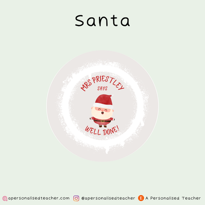 Personalised Christmas Teacher Stickers