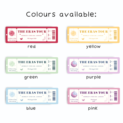 Personalised Eras Tour Ticket Bookmark