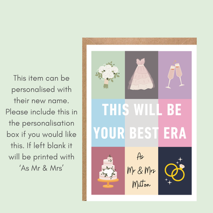 This Will Be Your Best Era Personalised Wedding Card