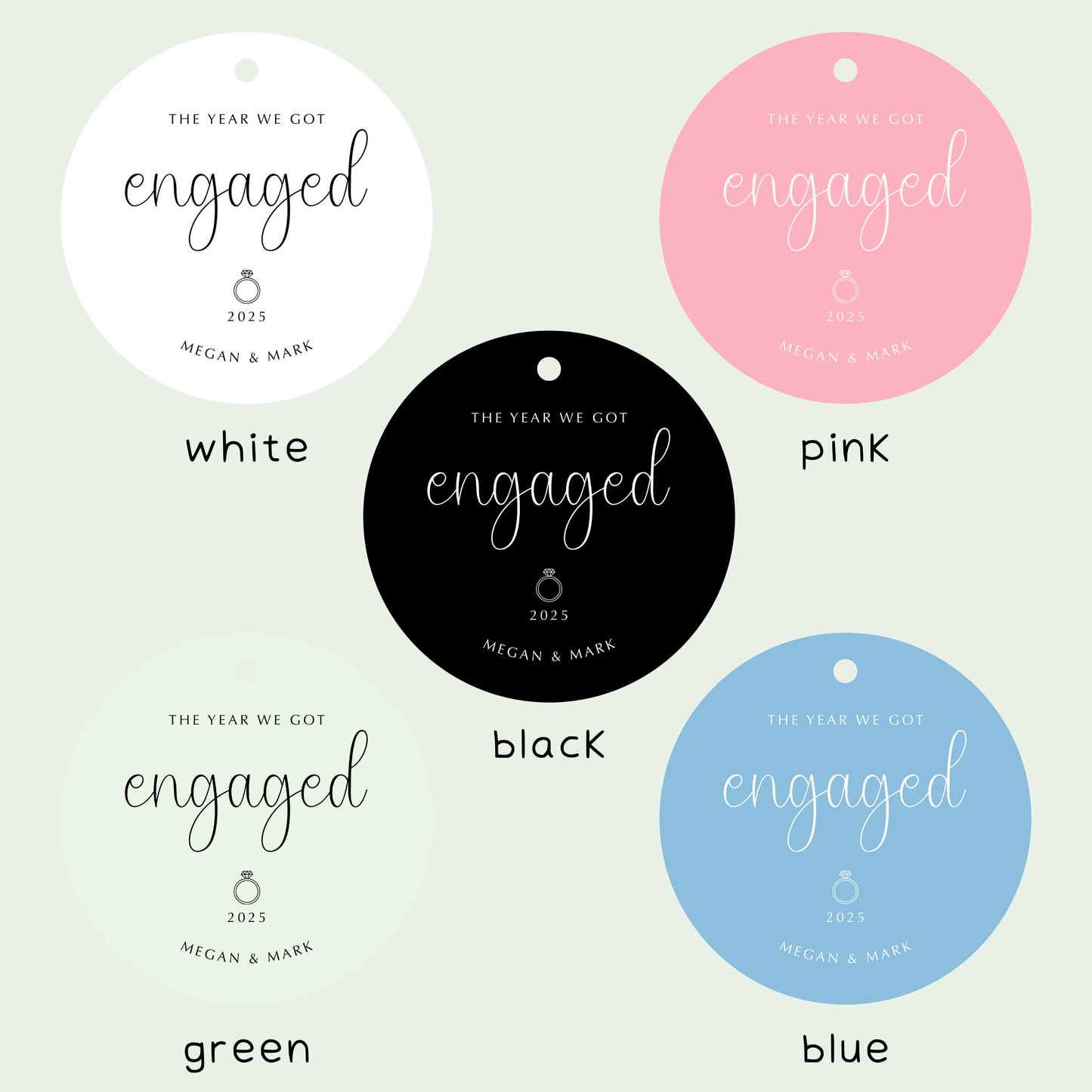 Personalised The Year We Got Engaged Christmas Decoration