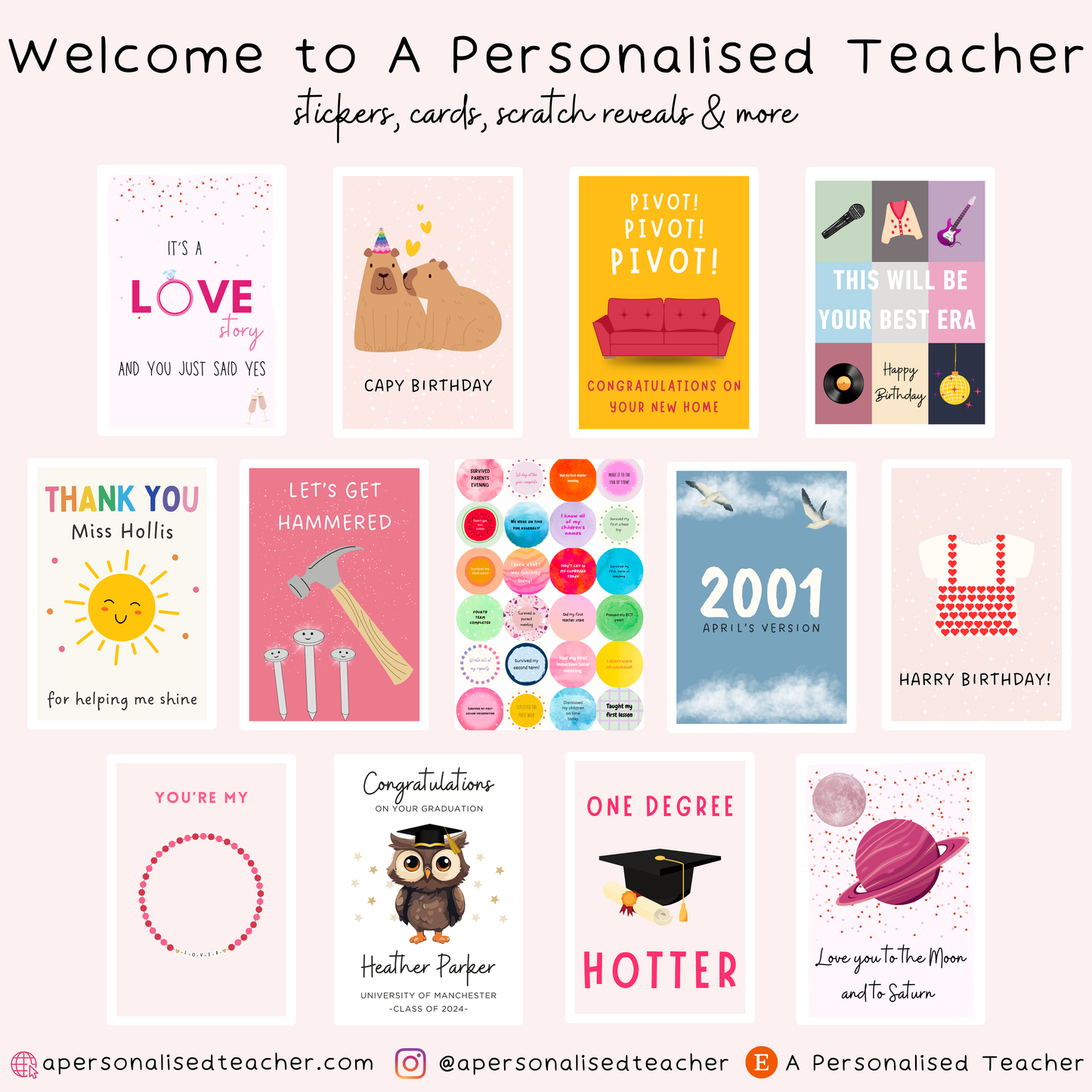 Personalised Helping me Grow Teacher Coaster