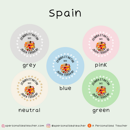 Personalised Spanish Teacher Stickers