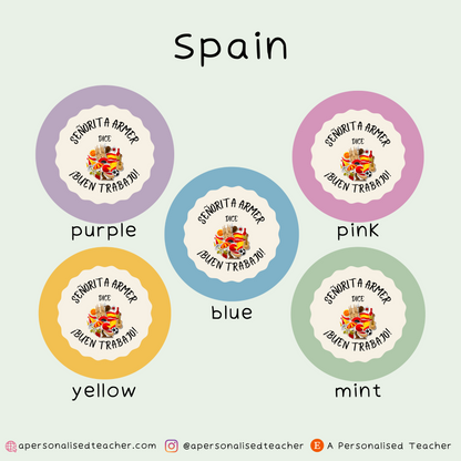 Personalised Spanish Teacher Stickers