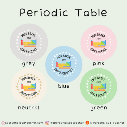 Personalised Chemistry Teacher Stickers