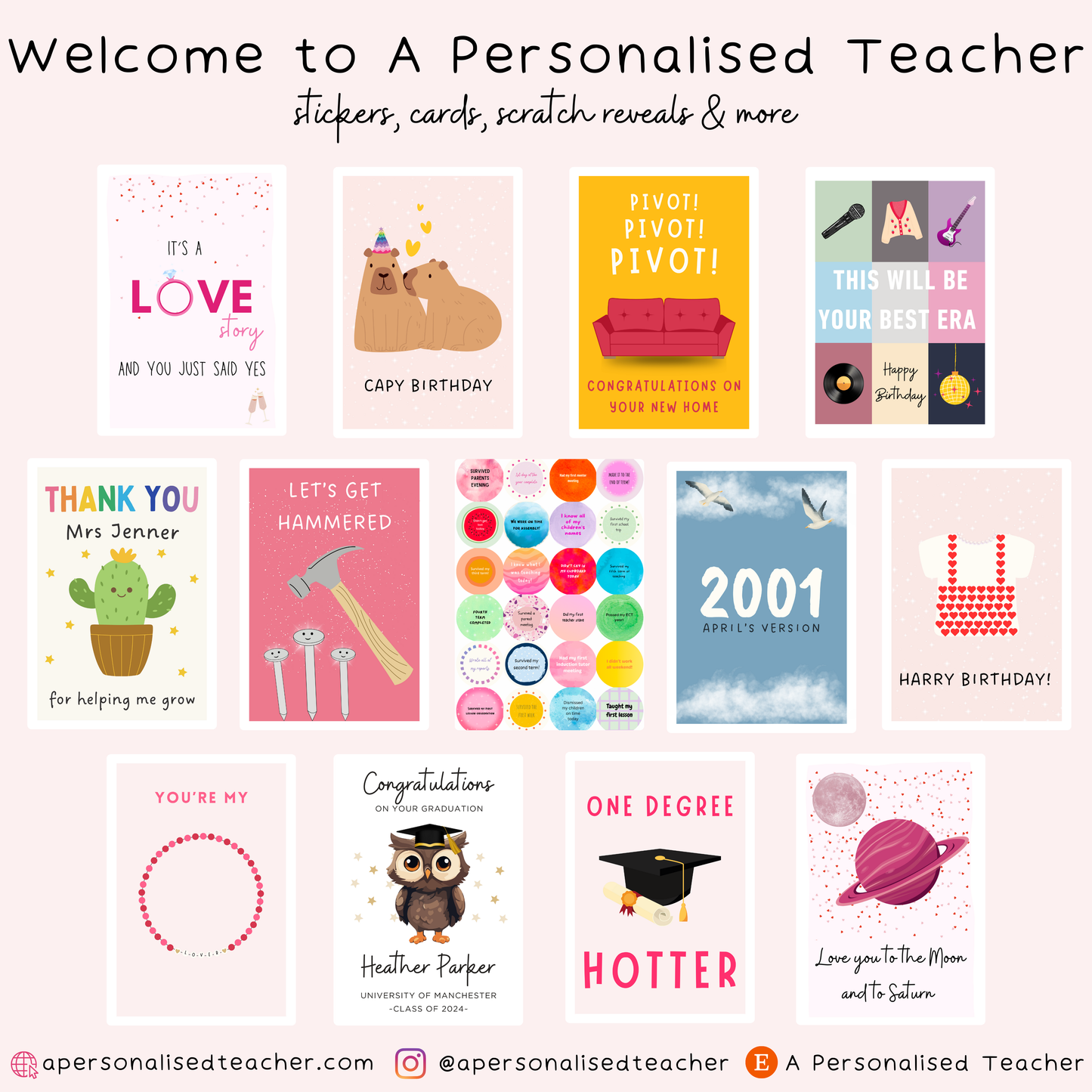 Personalised Helping me Shine Teacher Coaster