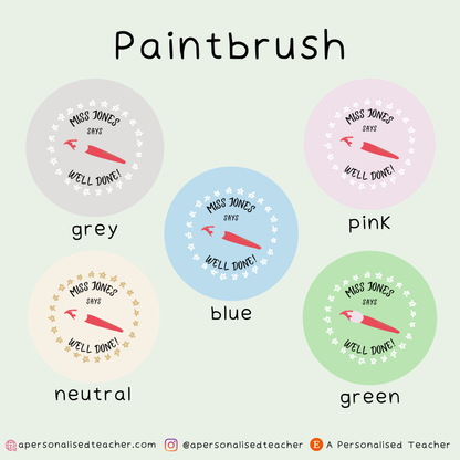 Personalised Art Teacher Reward Matte Stickers