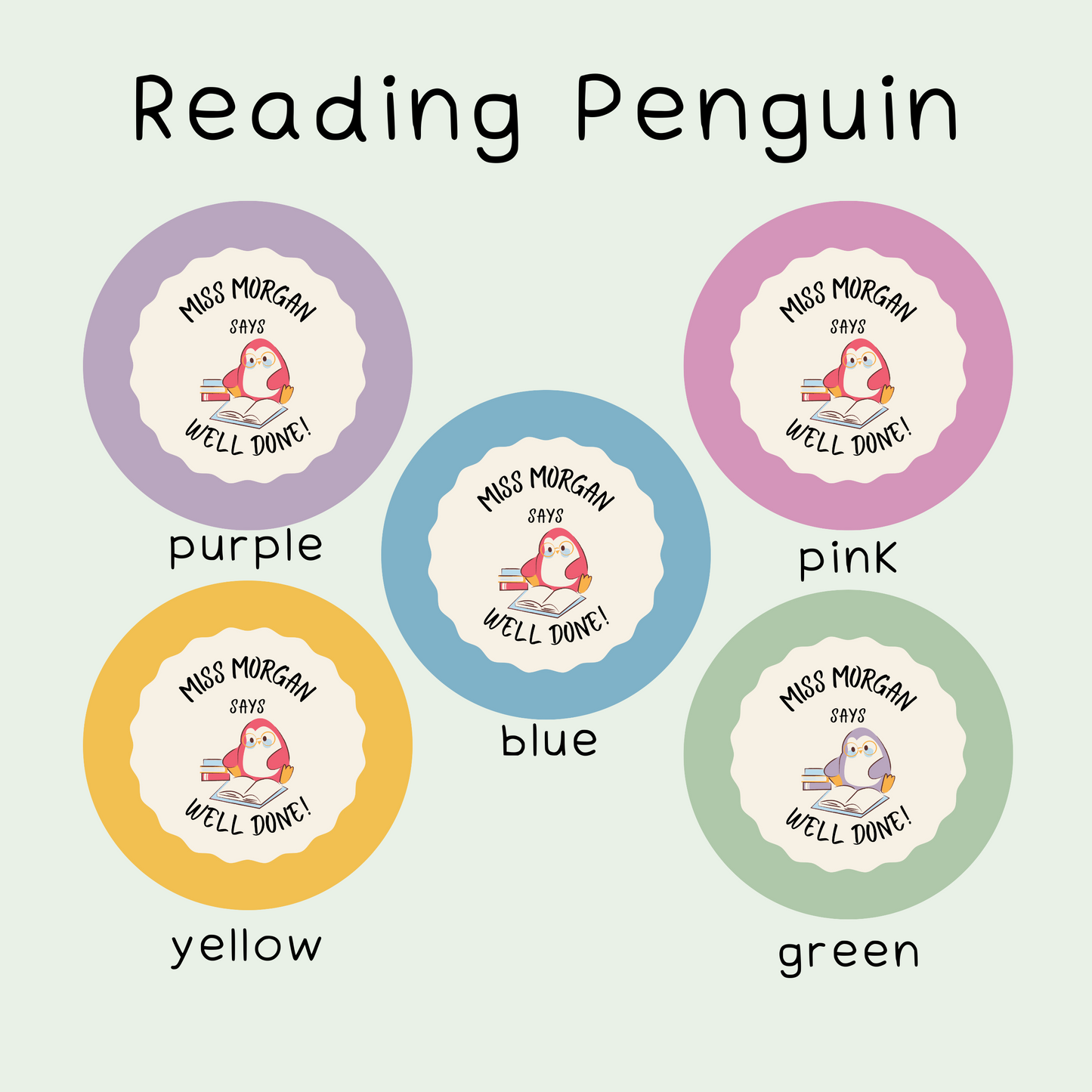 Personalised Reading Teacher Stickers