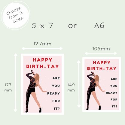 Taylor Swift Inspired, Ready for It Happy Birth-Tay Card