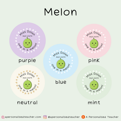 Personalised Fruit Pun Teacher Stickers