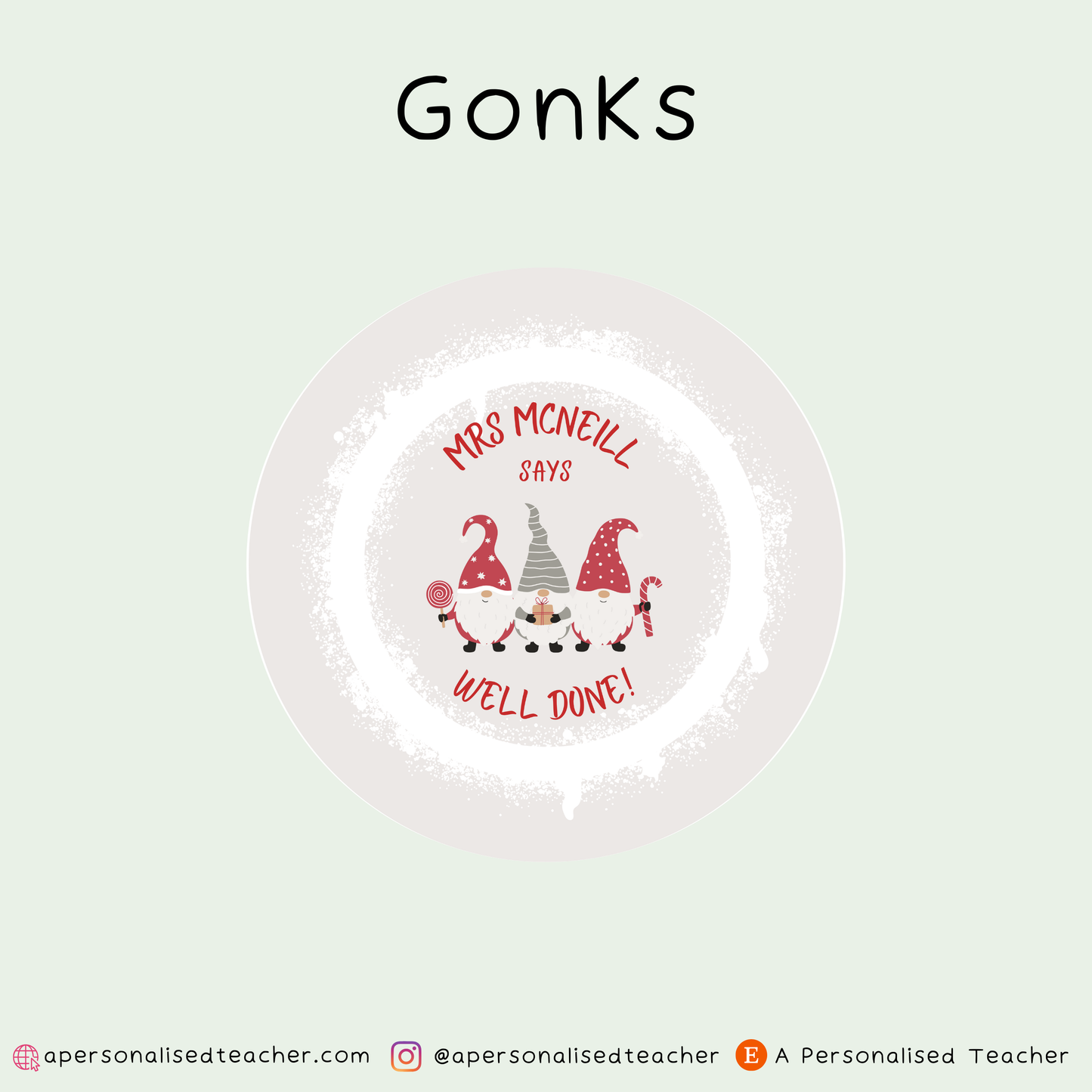 Personalised Christmas Teacher Stickers