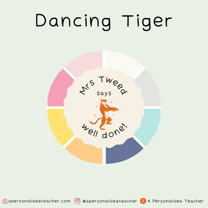 Personalised Dancing Animal Teacher Stickers