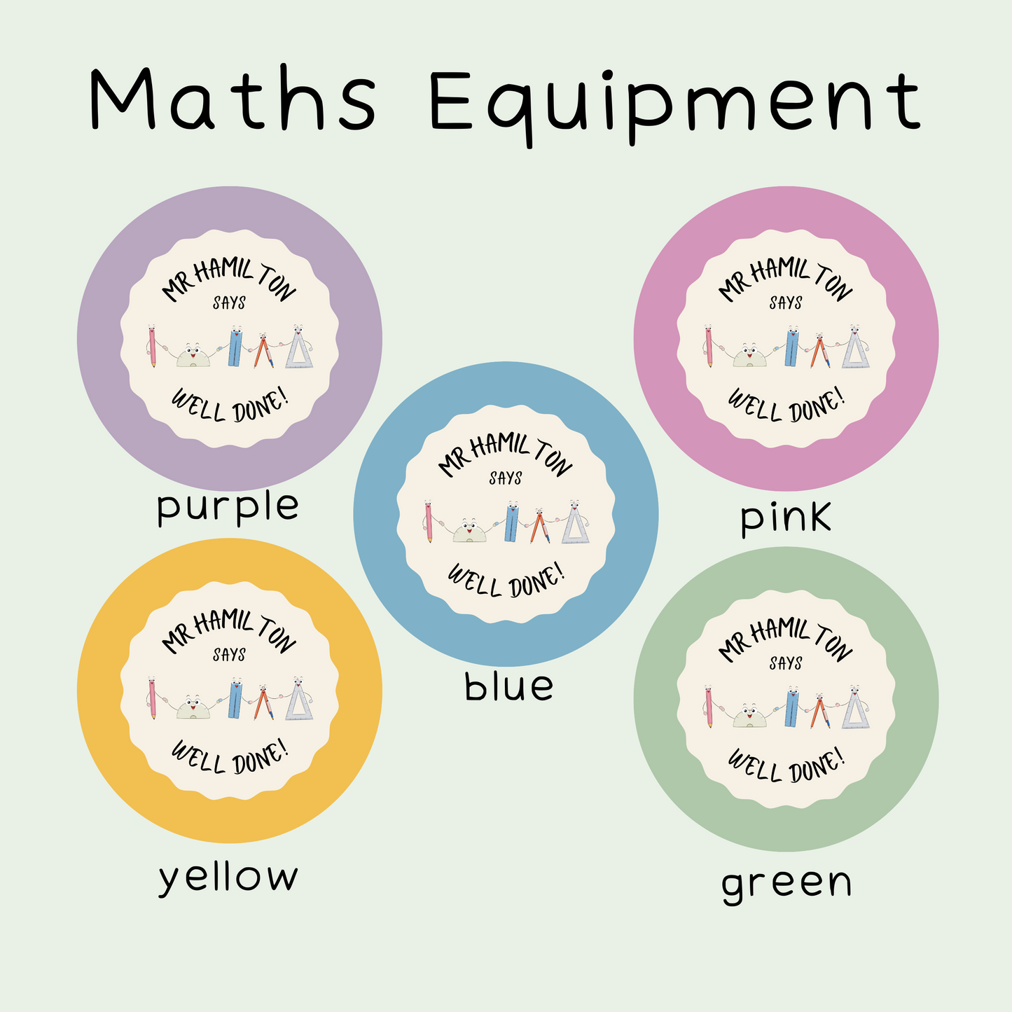Personalised Maths Teacher Stickers