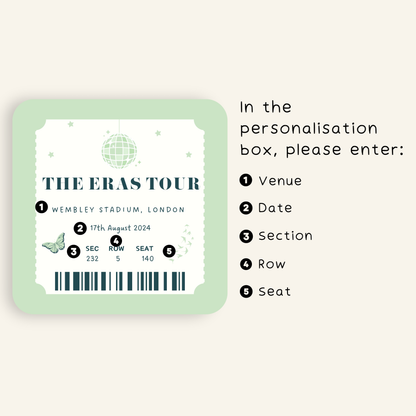 Personalised Eras Tour Ticket Coaster
