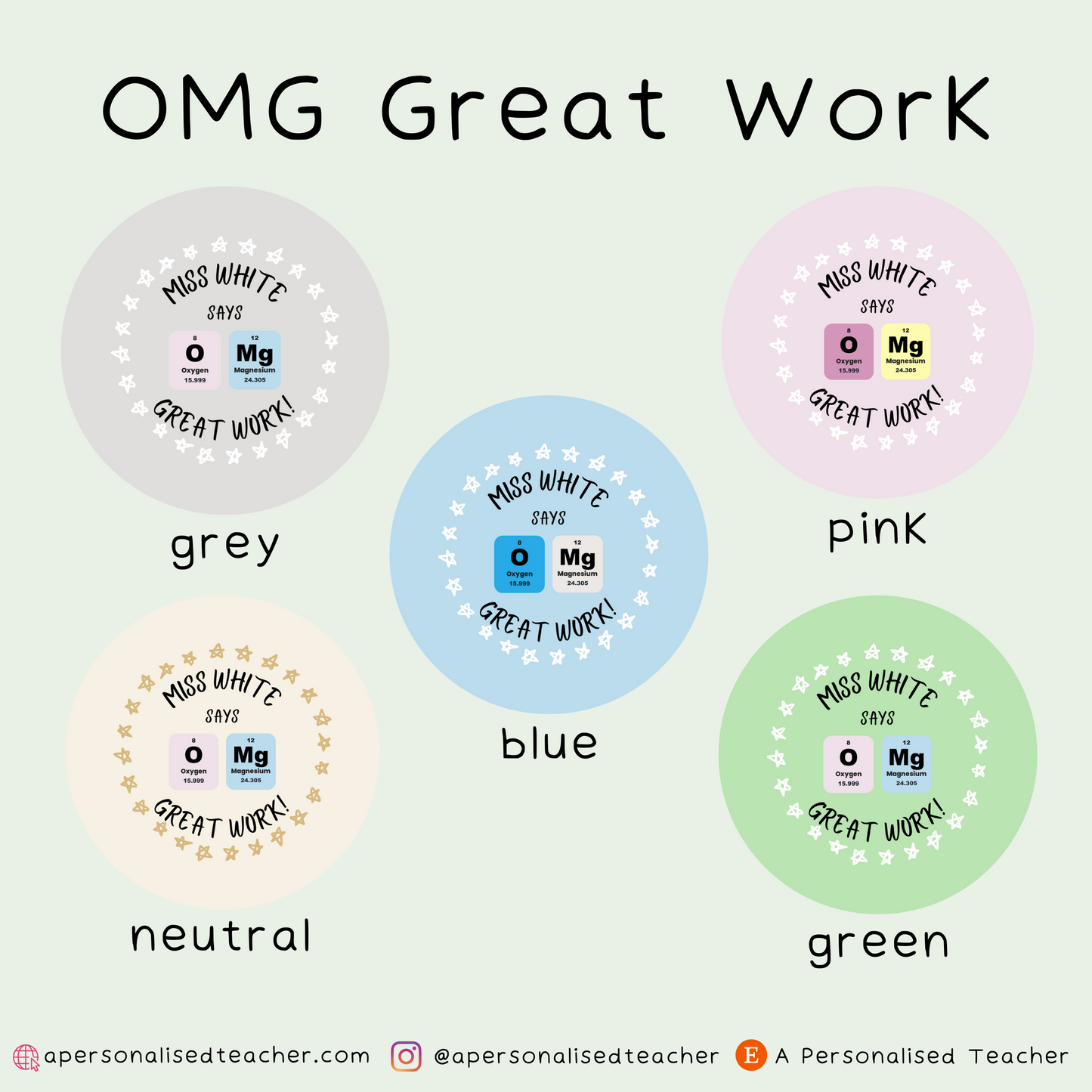 Personalised Science Teacher Stickers