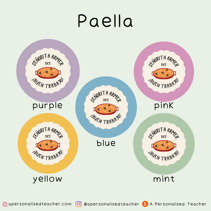 Personalised Spanish Teacher Stickers