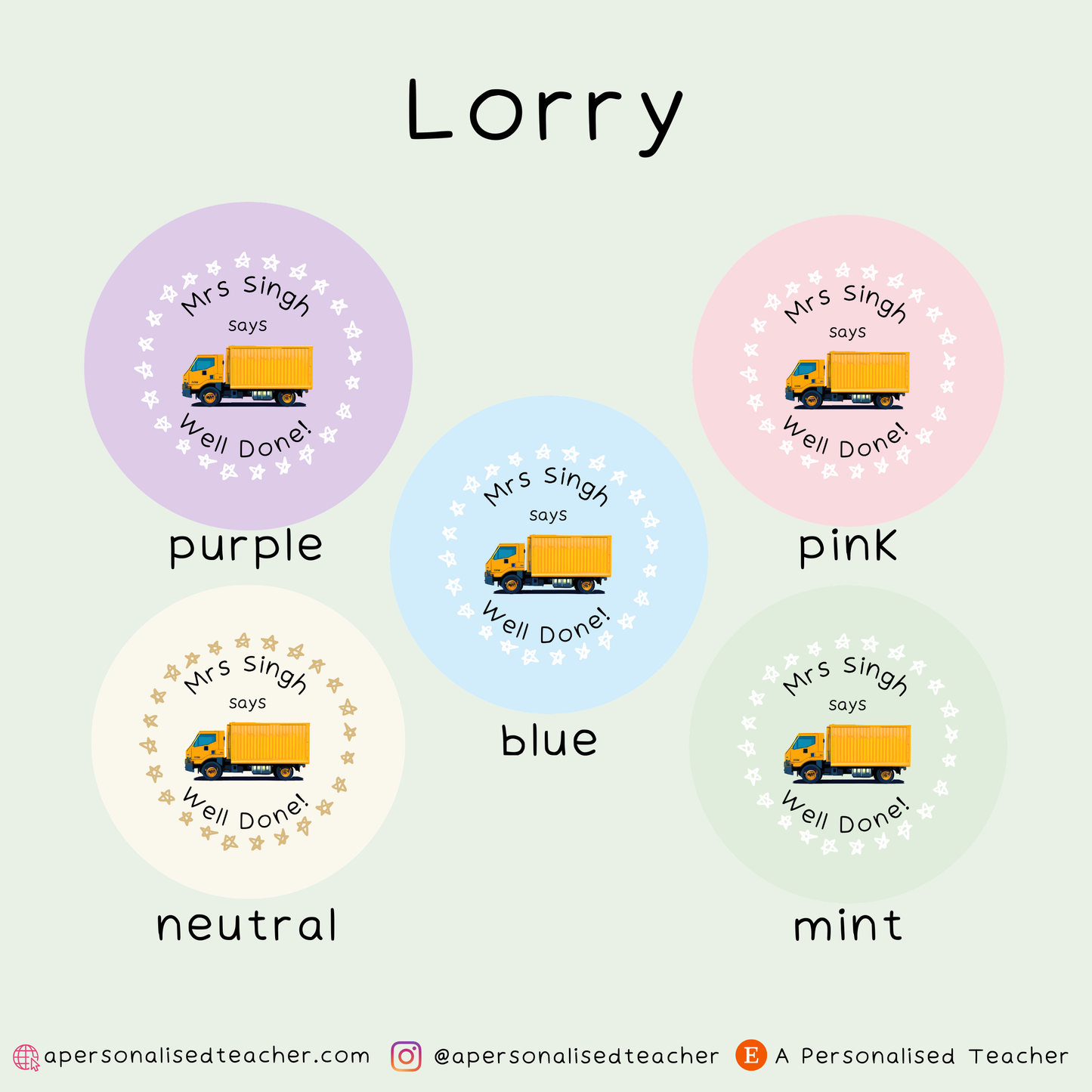 Personalised Vehicle Teacher Stickers