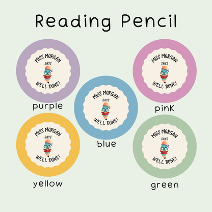 Personalised Reading Teacher Stickers