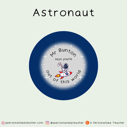 Personalised Out of this World Space Themed Teacher Stickers