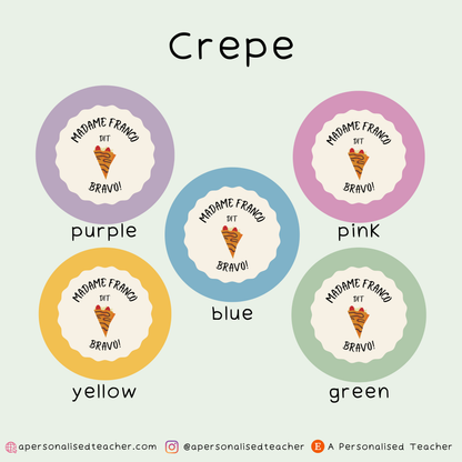 Personalised French Teacher Stickers