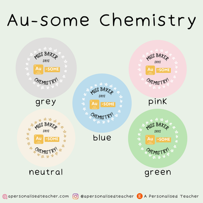 Personalised Chemistry Teacher Stickers