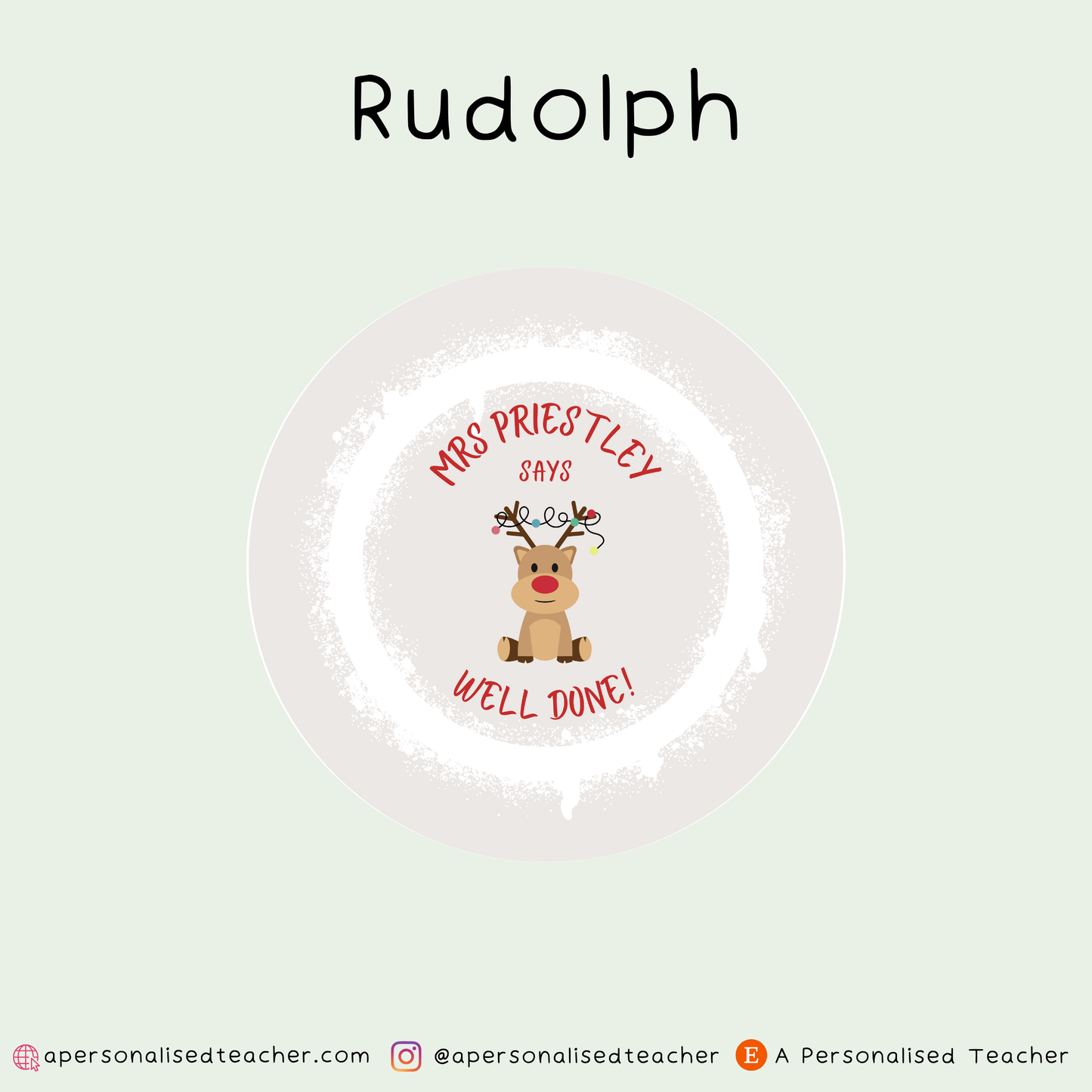 Personalised Christmas Teacher Stickers