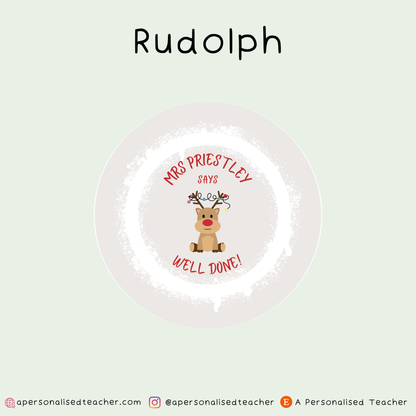 Personalised Christmas Teacher Stickers